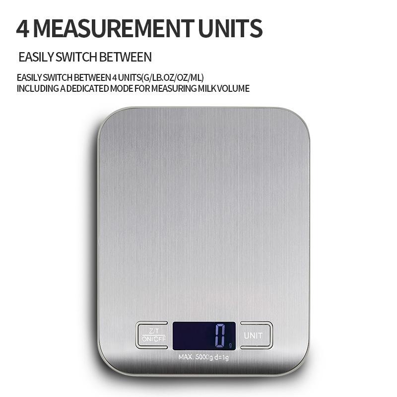 Premium Stainless Steel Food Scale - Waterproof & Moisture-Proof Design - High Precision Electronic Weighing for Baking, Cooking
