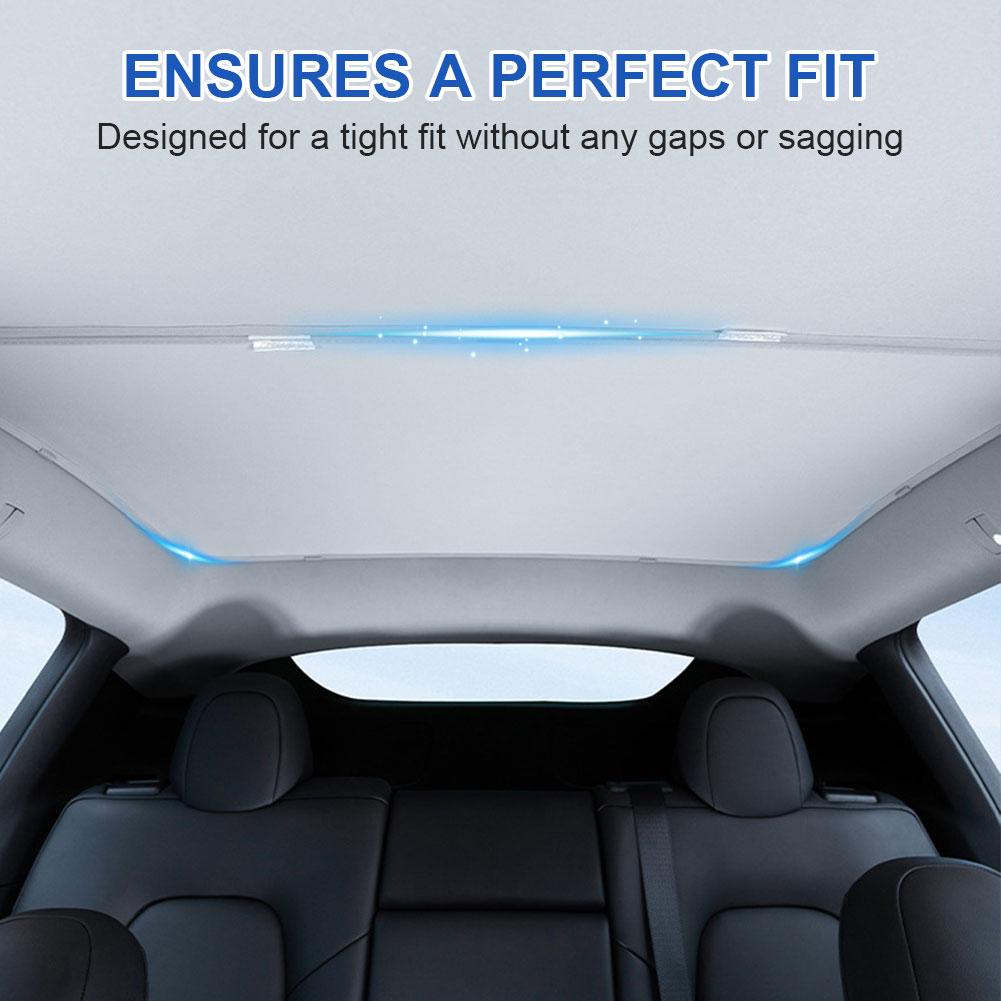 Front Rear Skylight Sunshade UV Protection Front & Rear Top Glass Window Roof Shade for Tesla Model 3 2025 Accessories