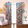 2Pcs- Complex Painting - Printed Curtain -100% Polyester Material, Suitable for Bedroom Curtains and Living Room Decoration;