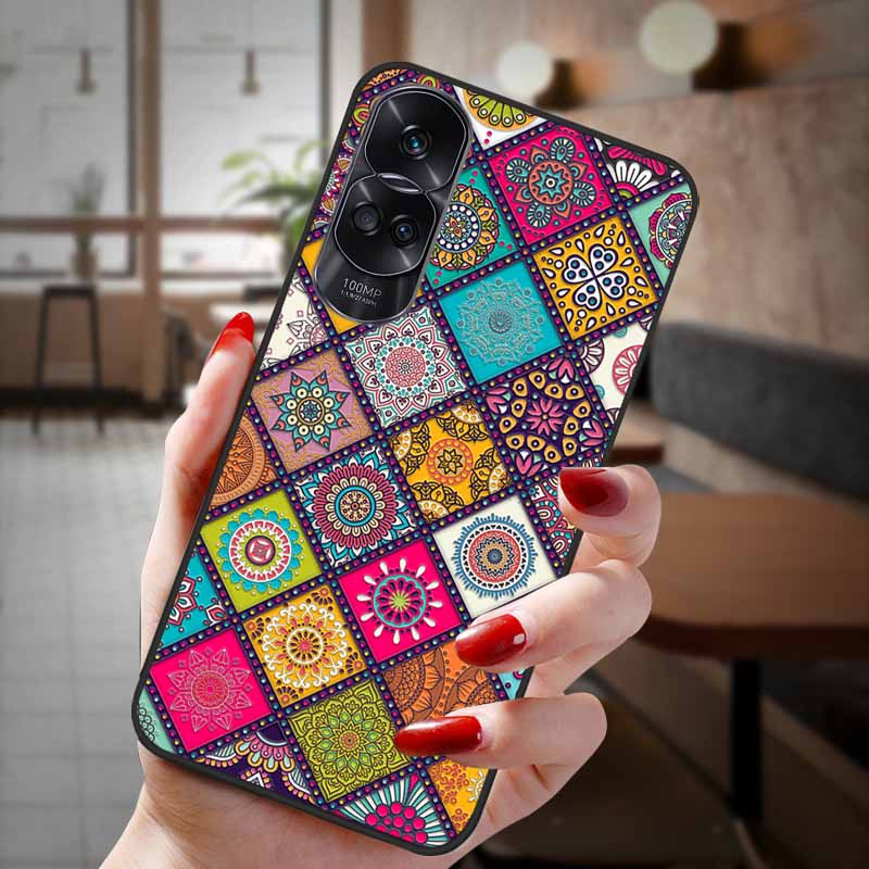For Honor 90 Lite 5G Case 3D Flower Relief Emboss Silicon Back Cases For Honor 90 Cover Honor90 Pro 90Pro 90Lite Soft Protective