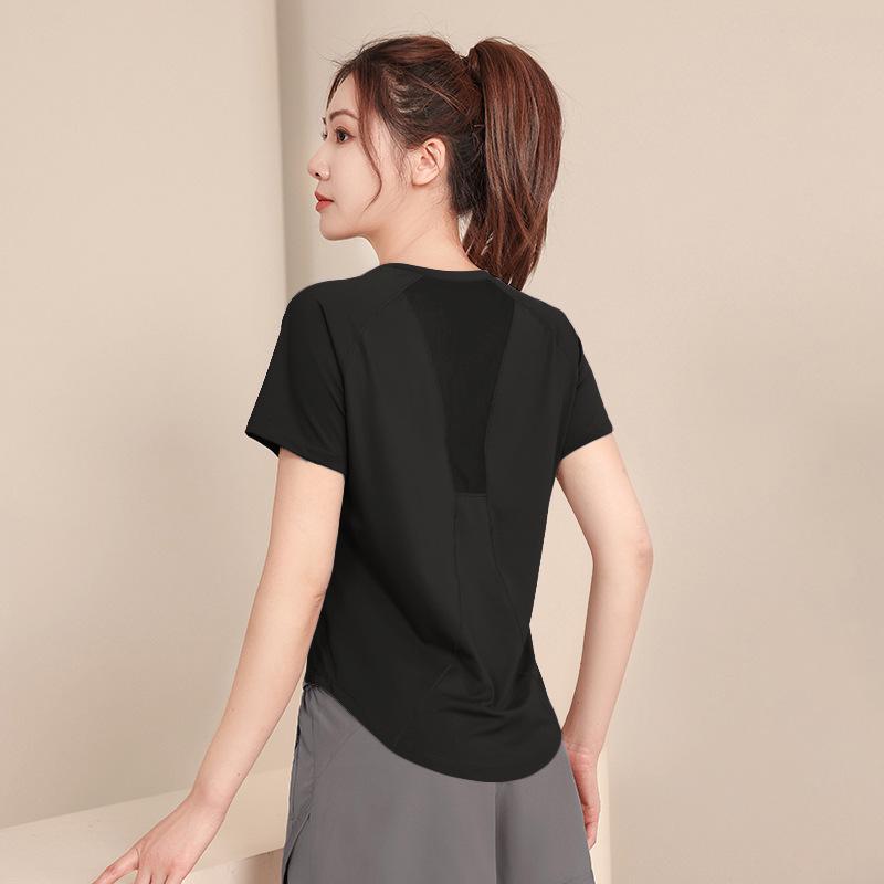 Women's High-End Short-Sleeve Sport T-Shirt & Fitness Set - Breathable, Quick-Drying Yoga and Running Wear