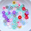 80pcs New Mix Mini Flowers Flat Back Cabochon Crafts Clothing DIY Scrapbooking Accessories J61