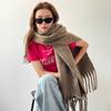 Winter fashion versatile scarf solid color mohair thickened warm scarf women's shawl