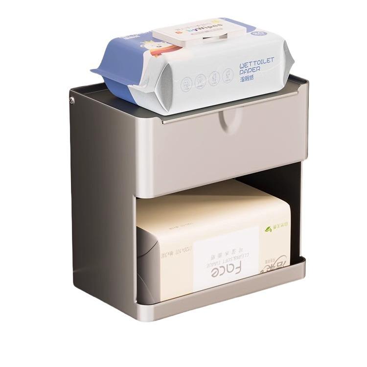 Toilet Paper Box, Punch-free Wall-mounted Toilet Paper Holder, Storage Rack
