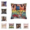 1Pc Katseye Girl Group Pillow Cover, Polyester 2D Double-Sided Print, "Beautiful Chaos" Collage & Member Art, Kpop Style Fan Home & C