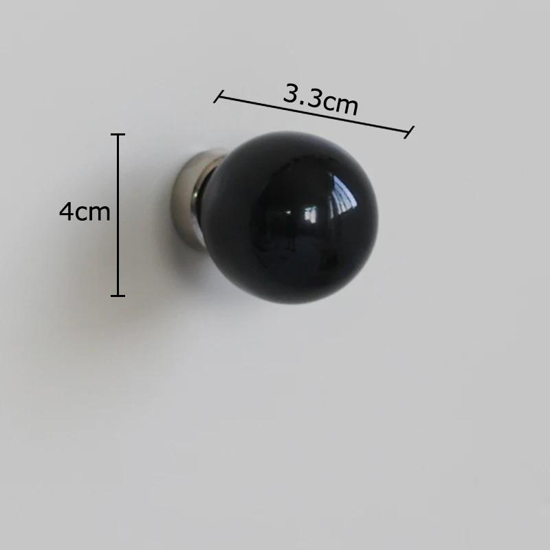 Минималистичный круглый керамический крючок Крючки для одежды Магнитный настенный держатель для хранения Подвесные крючки Настенный держатель для хранения Декоративная полка 1 pcs чёрный