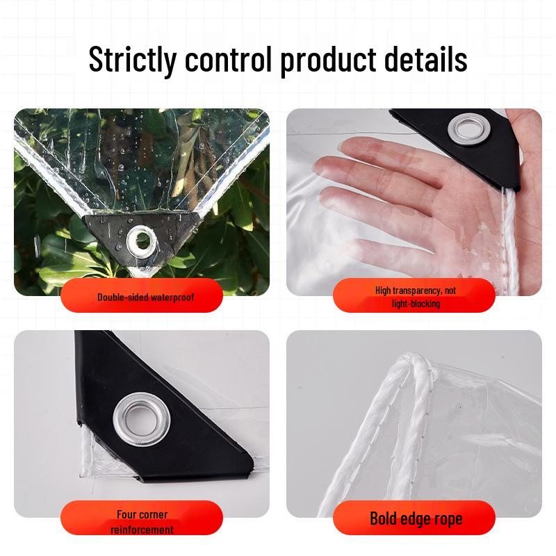 Clear PVC Rainproof Tarpaulin - Thickened Waterproof Cover for Flower Cultivation