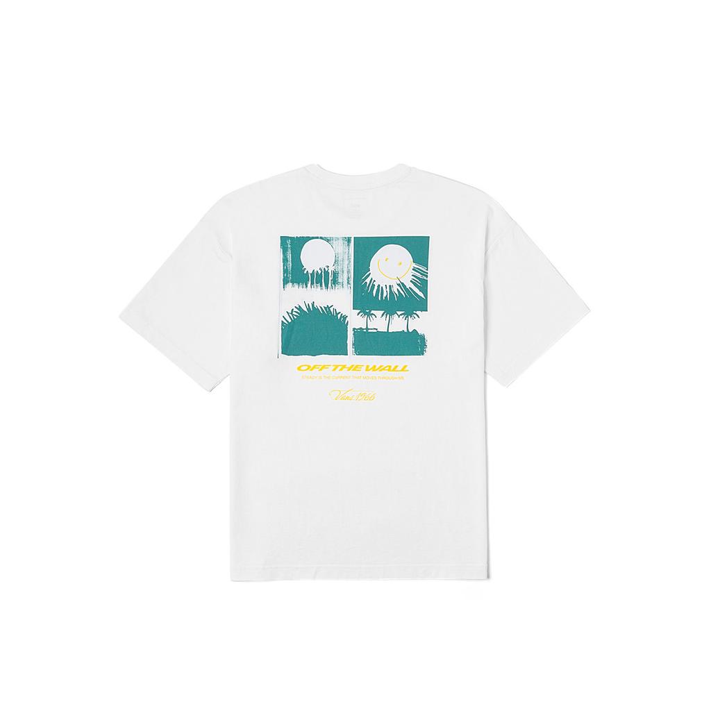 Vans Comfortable Soft Letter Smiley Sun Fun Print Short Sleeve T-Shirt Unisex Tops White VN000NN2WHT