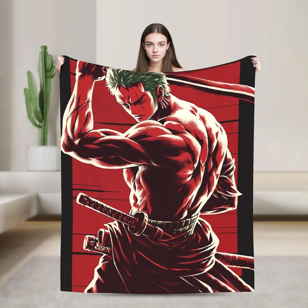 One Roronoa Zoro P-Pieces Blanket  Decorative Flannel Throw Blanket For Couch Bed Super Soft Custom Quality Bedspread Gift