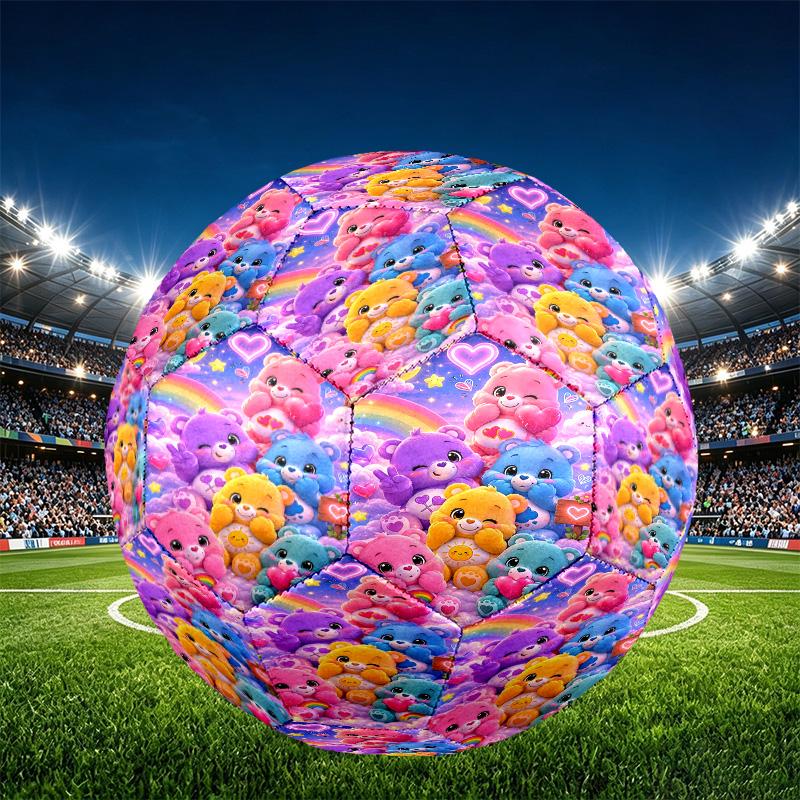 Care Bears Print Size 5 Soccer Ball, PU Wear Resistant Football for Match Training and Daily Practice, Birthday Gift for Soccer Fans