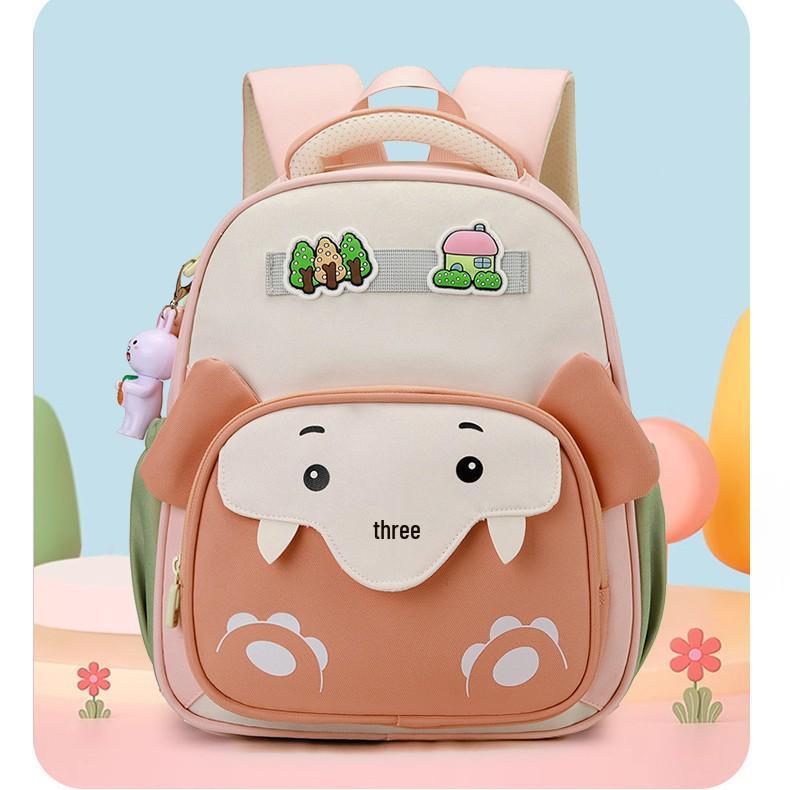 Mochila Escolar Infantil Estilo Japonês com Blocos de Cor para Crianças, 1º ao 3º Ano
