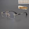 New Retro Frameless Business Reading Glasses Men Square Frame Anti-blue Light HD For Elderly PeopleJH262