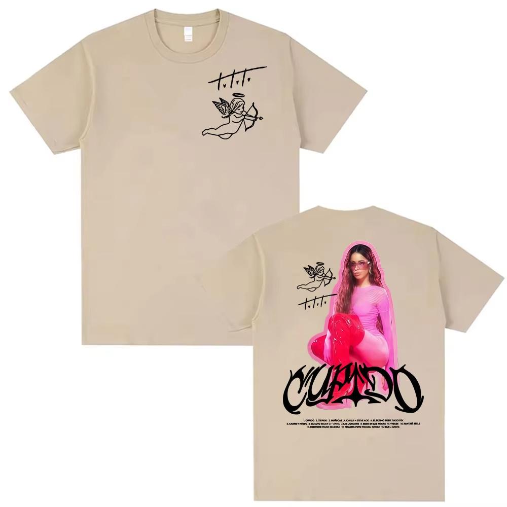 Singer Tini Stoessel Cupidos Album Graphic Tshirt for Men Fashion 2026 Spring7Summer Pure Cotton Printed Casual Top
