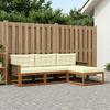 Outdoor Sofa Set with Cushions 4 pcs Natural and Cream