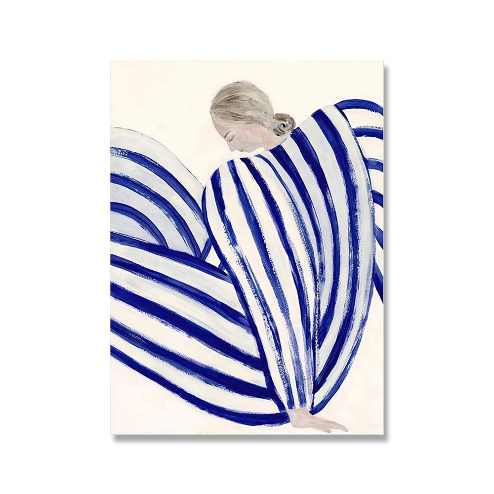 

Абстрактные линии, геометрическая кривая, постер для девочек, современное настенное искусство, холст, живопись, постеры и принты, настенные панно для декора гостиной 40x50cm No Framed