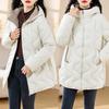 Women Winter Fashion Hooded Down Jacket Long Thin Rhombus Cotton Coat College Style Warm Clothing Medium Size
