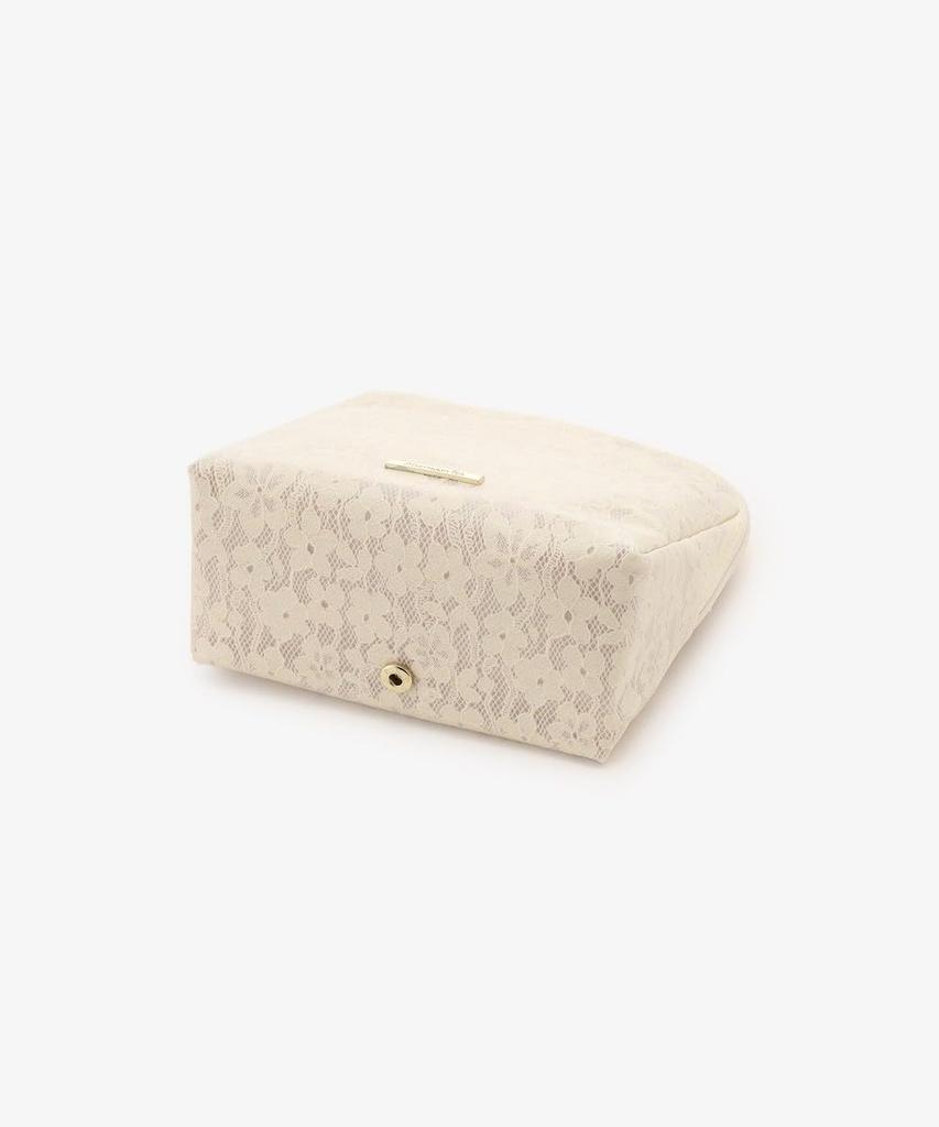 Afternoon Tea Living JJ72 Flower Lace Round Fold White Pouch,