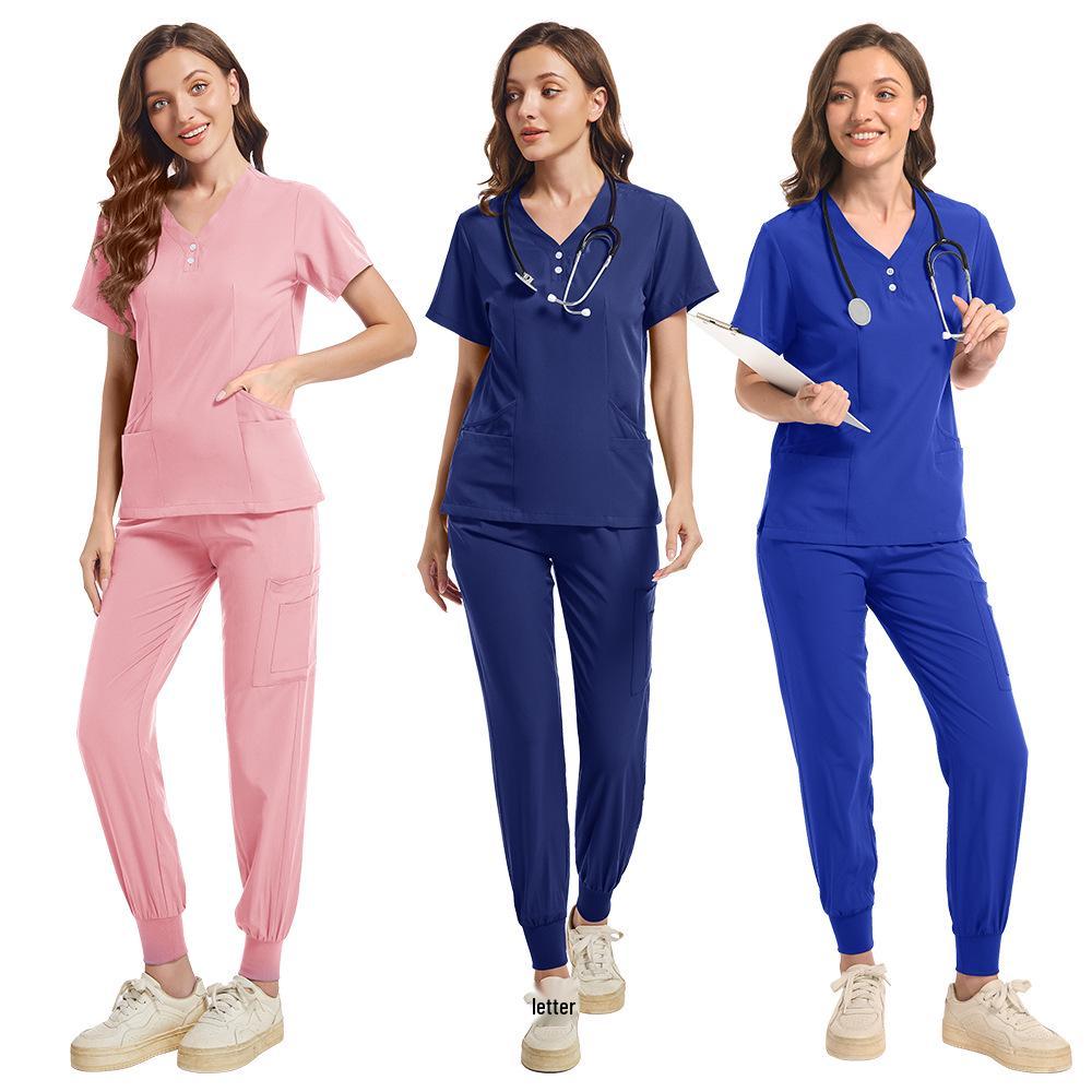 Unisex Breathable Surgical Nurse Uniform - Sweat-Absorbent Medical Scrub Set for Pet Hospital Use