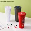 Reusable Glass Straw Hole Silicone Stopper Silicone Leak Proof Cup Plug  Cup Accessories