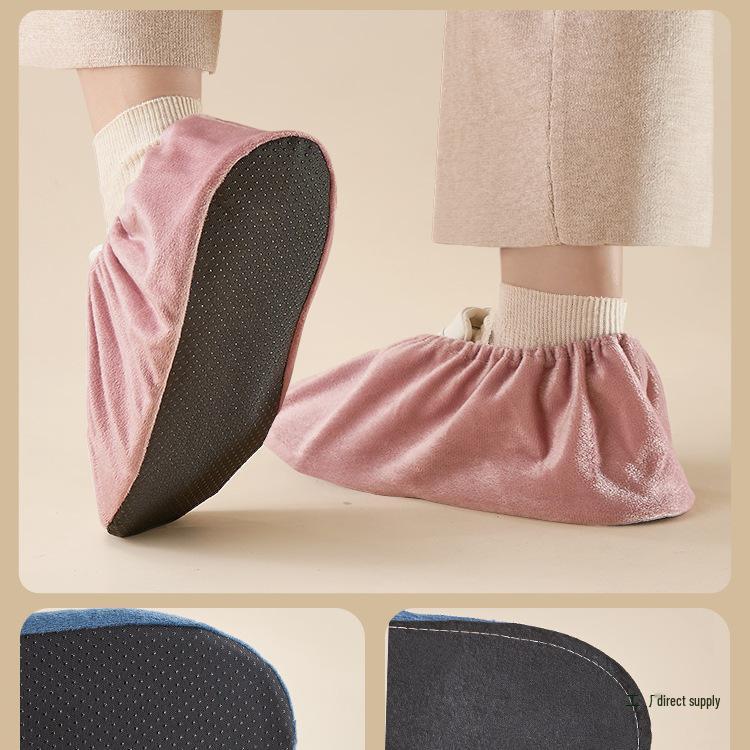 Velvet Non-Slip Washable Shoe Covers – Indoor Reusable Fabric Overshoes for Kids & Computer Rooms