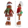  Plush Toy Stuffed Gingerbread Man Christmas Decoration Standing Gingerbread Man Doll with Retractable Legs Gift for Kids