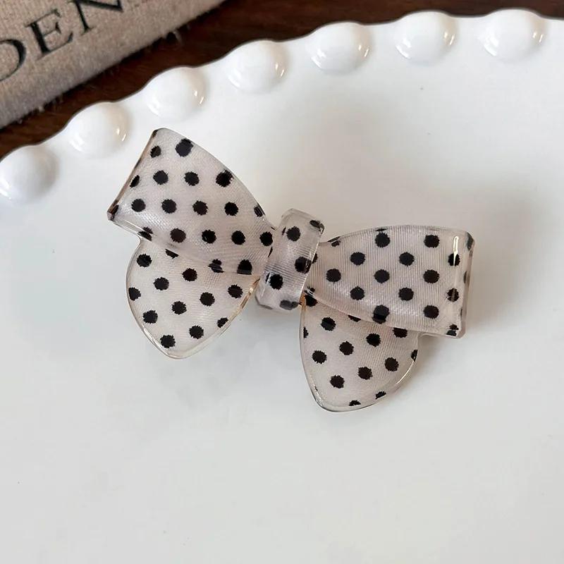 2 Stück Punkte Haarklammern Süße Mädchen Niedliche Schleife Haarspangen Acryl Nahtlose Haarspangen Haargriffe Damen Mode Haaraccessoires Kopfbedeckung