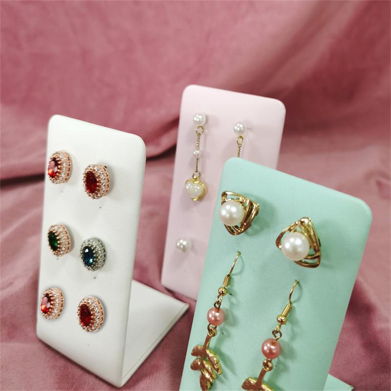 3-color L-shaped 6-Pair Stud Display Stand Earrings Display Prop Jewelry Counter Stud Display Stand