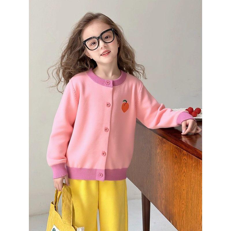 Korean Style Children's Cardigan Cotton Wool for Autumn