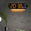Humidity Display LED Digital Wall Clock Electronic Alarm Clock  Wall-mounted Decoration