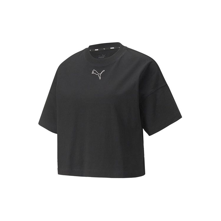 PUMA Women s Essentials Cropped Short Sleeve Tee Black 670951-01 M