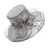 Floral Organza Wide Rim Church Fascinator Lady Tea Party Summer Beach Sun Hat