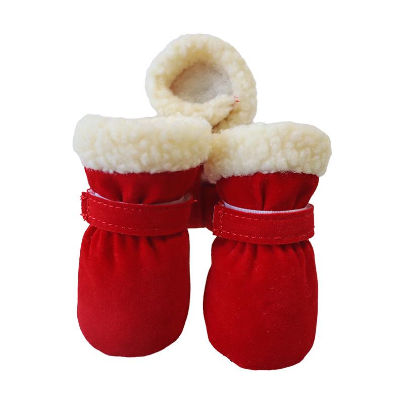 Fleece-Lined Pet Snow Boots: Soft-Soled, Non-Slip, Warm Slippers for Dogs