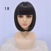 12-inch Short Straight Bangs Wig for Women - European & American Style Synthetic Bob
