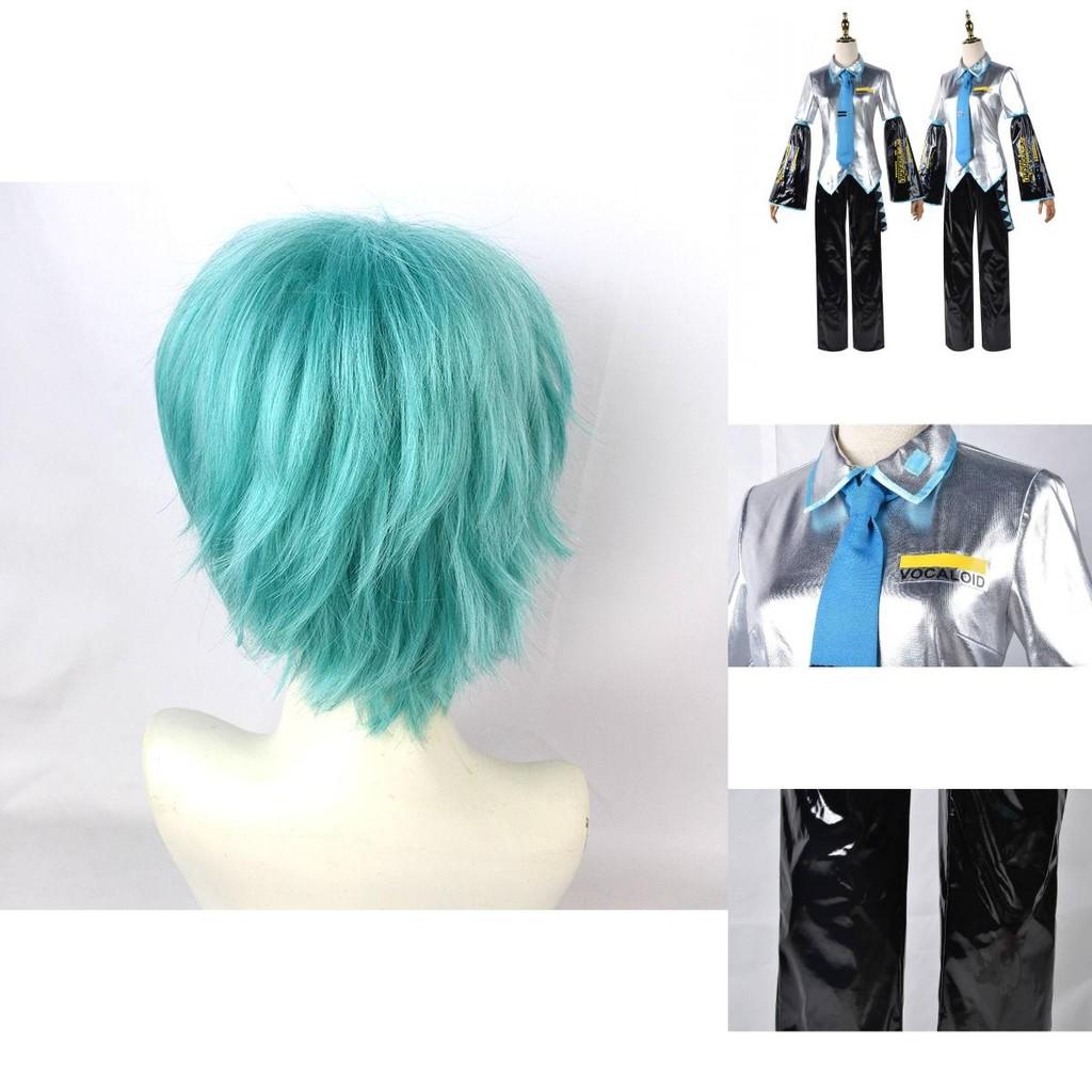 Men's High-quality Hatsune Miku Vocaloid Pu Cosplay Shirt Tie Pants Wig Set For Holidays