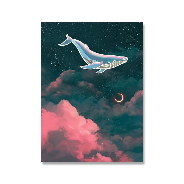 Future Animal Wailing Plakáty a grafiky Jelen Wolf Velryba Slon Obraz na plátně Abstraktní obrazy na zeď Obývací pokoj Domácí dekorace