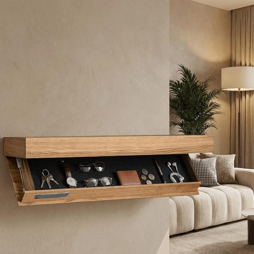 Decorative Concealed Floating Shelf Wall Mounted Secret Compartment Shelf Book Storage