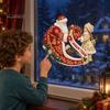 Festive Storefront Glass Ornaments Static Cling Window Decal, PVC Electrostatic Stickers with Frosty Old Flexible Reusable Decals Man Snow Maiden