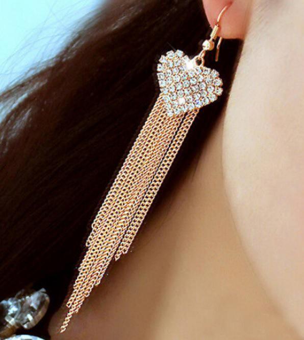 Pearl & Zircon Tassel Earrings