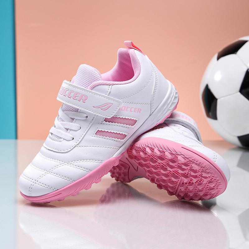 

Foreign trade children s football shoes girls broken nails TF short nails Velcro primary and secondary school students boys training shoes entity 30