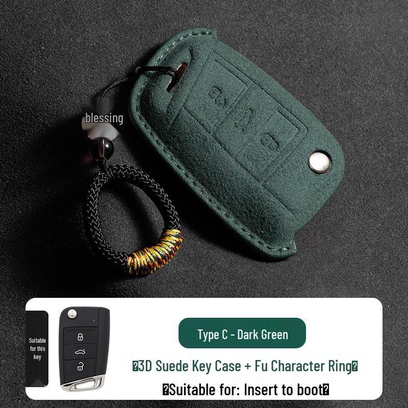 Volkswagen Wildleder Schlüsselhülle für Passat, Magotan, CC, Teramont X, Tiguan L, Tayron, Tayron X, Sagitar, Bora