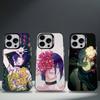 Coque de téléphone C-Chainsaw Man R-Reze Pour iPhone 16,15,14,13,12,11,8,7,Pro,Max,Plus,Mini,XS,SE Anti Chute Noir Mat Rigide
