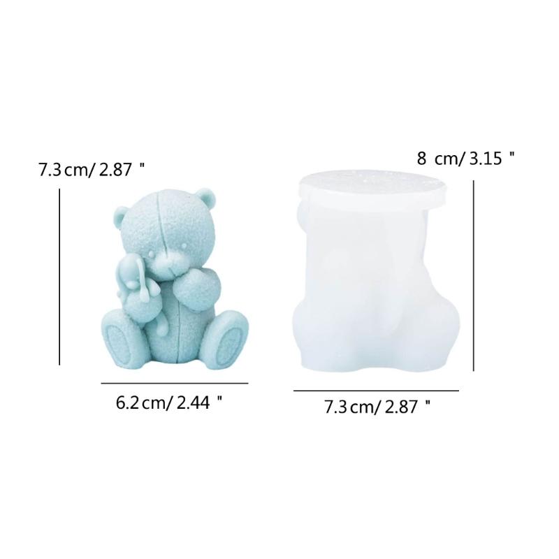 Cute Animal Resin Molds 3D Bear Silicone Moulds Casting Molds Handmade Candle Molds DIY Clay Soap Molds Home Decorations