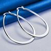 1 Pair 925 Sterling Silver 45mm Delicate U-Shaped Hoop Earrings Fashion Women's Jewelry Party Jewelry Gift