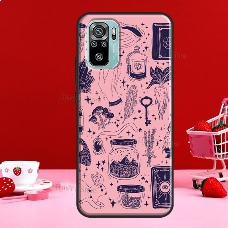 Dziewczęce Pastelowe Witch Goth Etui Ouija Dla Xiaomi Redmi Note 11 Pro Note 10 9 8 Pro 11S 9S 10S Pokrowiec Dla Redmi 10 9 9A 9C 9T