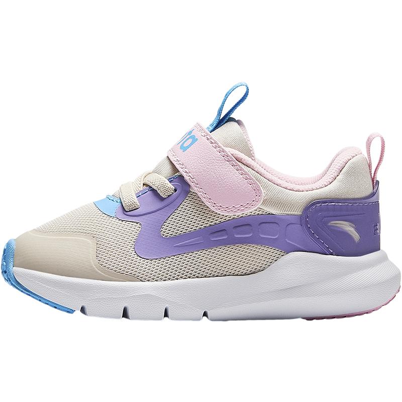 Anta Kids Mesh Comfortable Versatile Anti-Kick Shock-Absorbing Low-Top Walking Shoes Baby Shoes Light-Gray A22440061-2