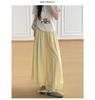 Lace Patchwork Lantern Pants - Spring/Summer Academy Style, Ice Silk, Wide-Leg Skirt Pants, Slimming Bud-Shaped Design.