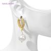 18K Gold Plated Round Shvenzy Earring Hooks,Brass Earwires Fastener Earring Fixtures,Accessories For Earrings,DIY Earring Making