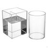 Acrylic Pen Holder for Desk, Clear Desktop Organiser Study Table, Round Pencil Cup Students,