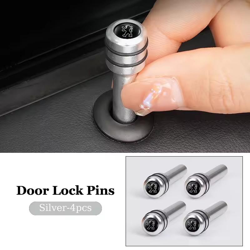 2/4pcs Car Door Lock Knob Pins Alloy Covers for Peugeot 308 306 n 307 2008 407 508 3008 5008 Rifter 301 408x 408 206 308s