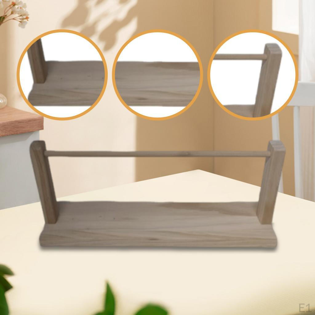 Wood Ribbon Organizer Tabletop Vintage Rotatable Stand Wire Spool Rack Accessories